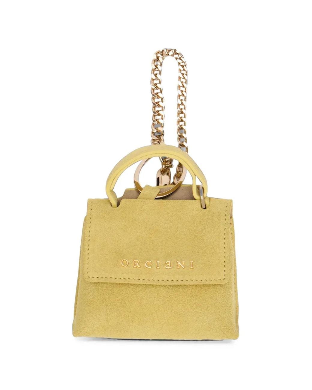 Orciani Yellow Mini Sveva Calf Suede Tote Bag