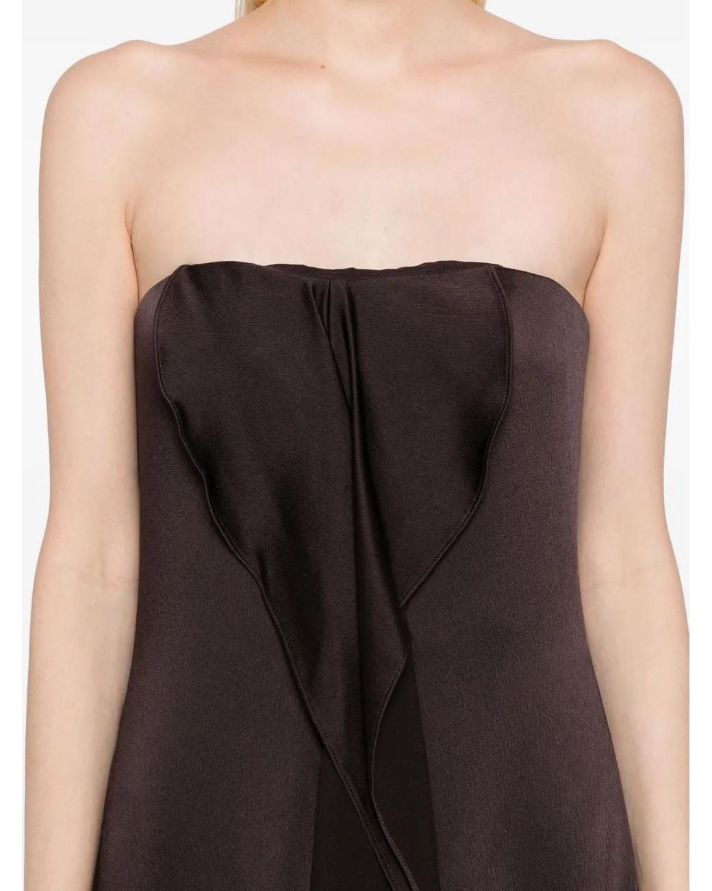 Amsale Strapless Jurk in het Brown