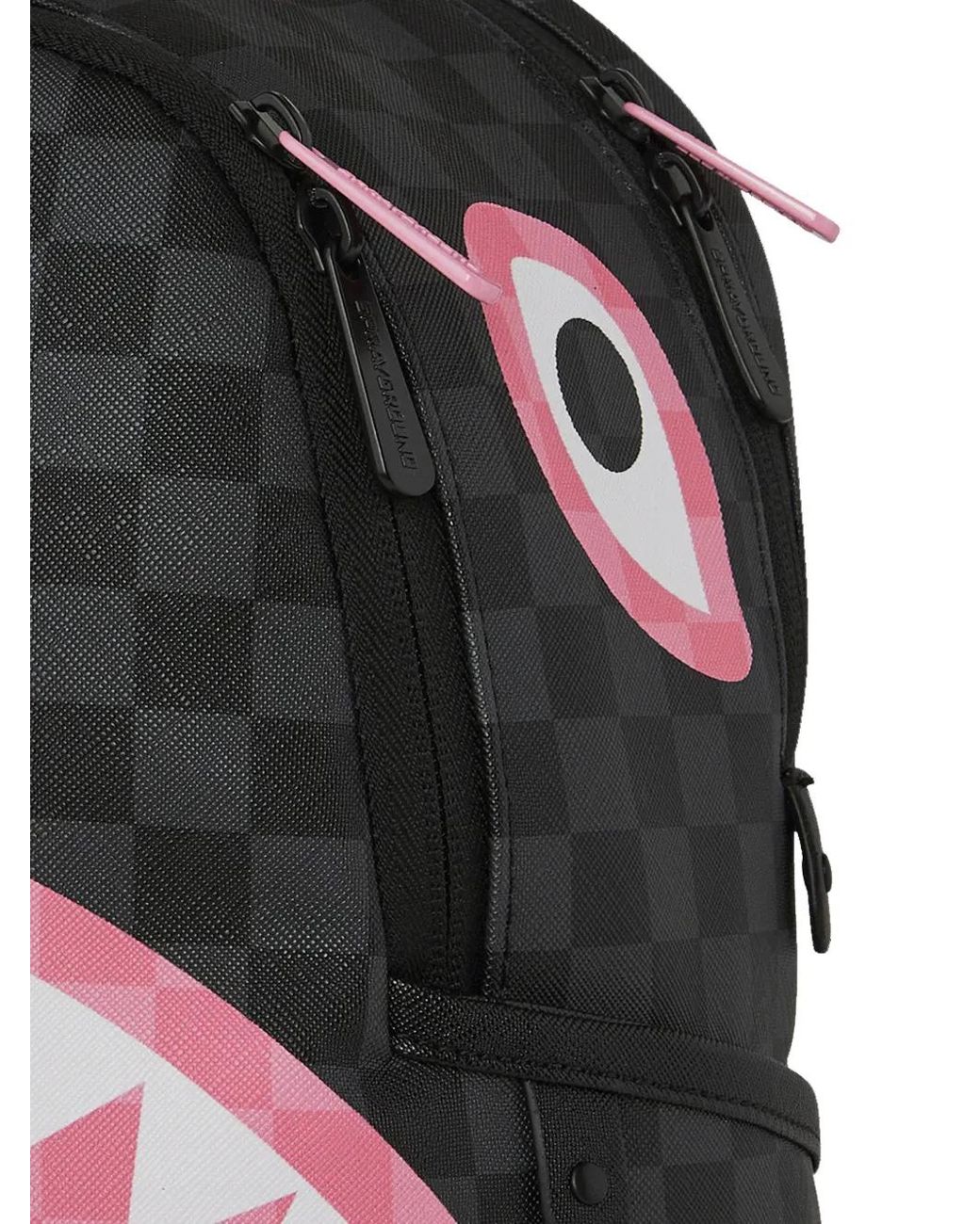 Sprayground Pink Check-Pattern Shark Backpack for men