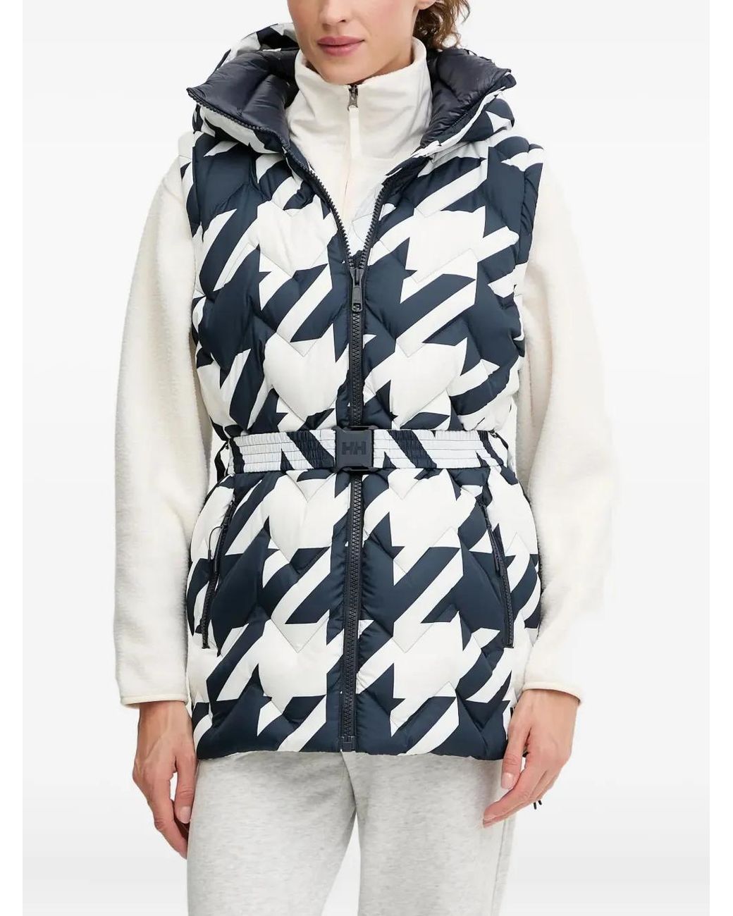Helly Hansen Houndstooth-Pattern Down Jacket in Blue | Lyst