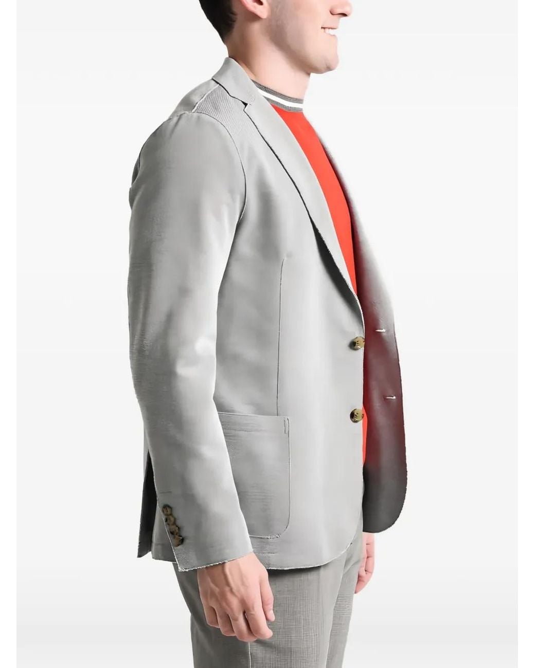 Eleventy Gray Tailored Wool Blazer for men