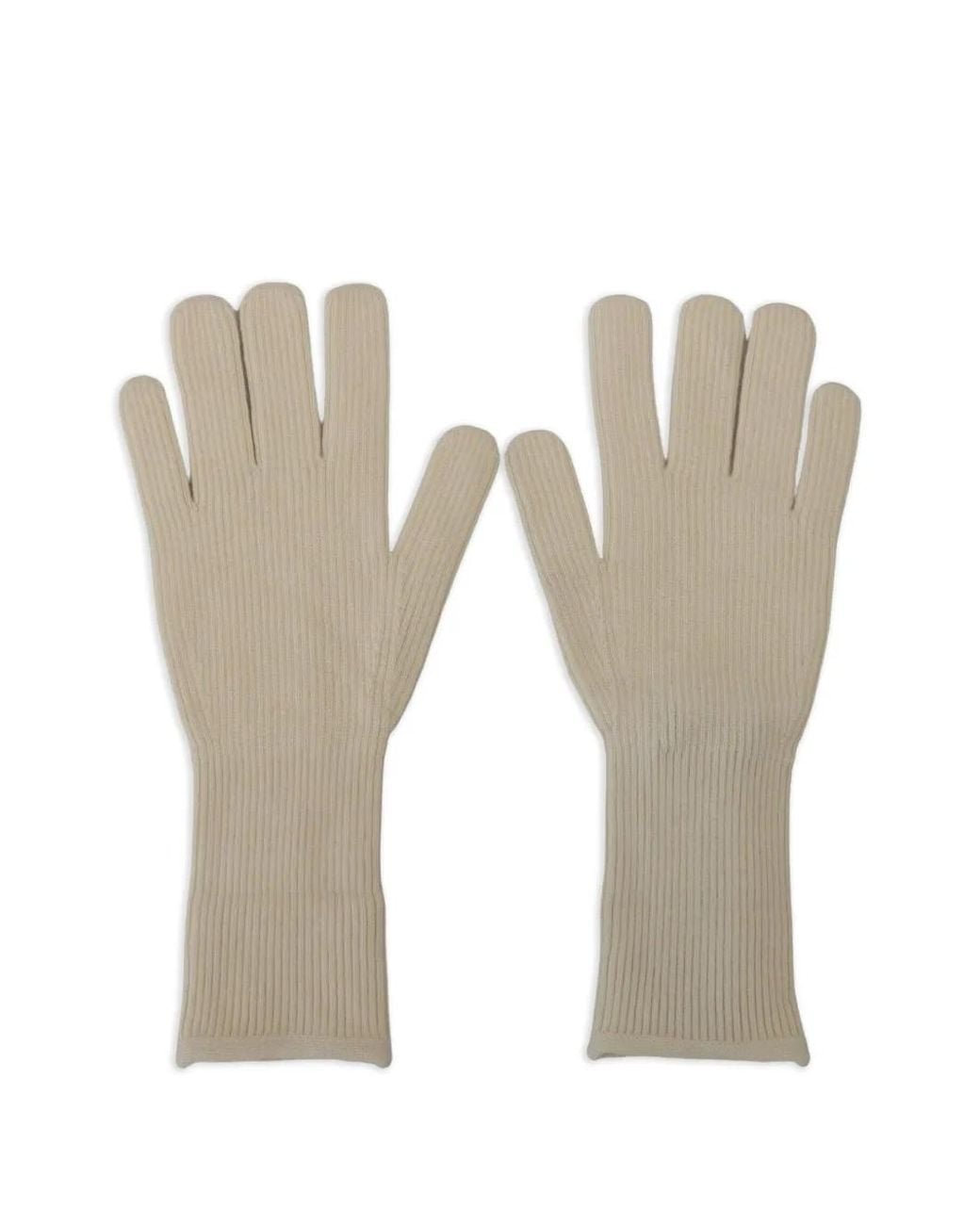 Dolce & Gabbana White Ribbed-Knit Cashmere Gloves for men