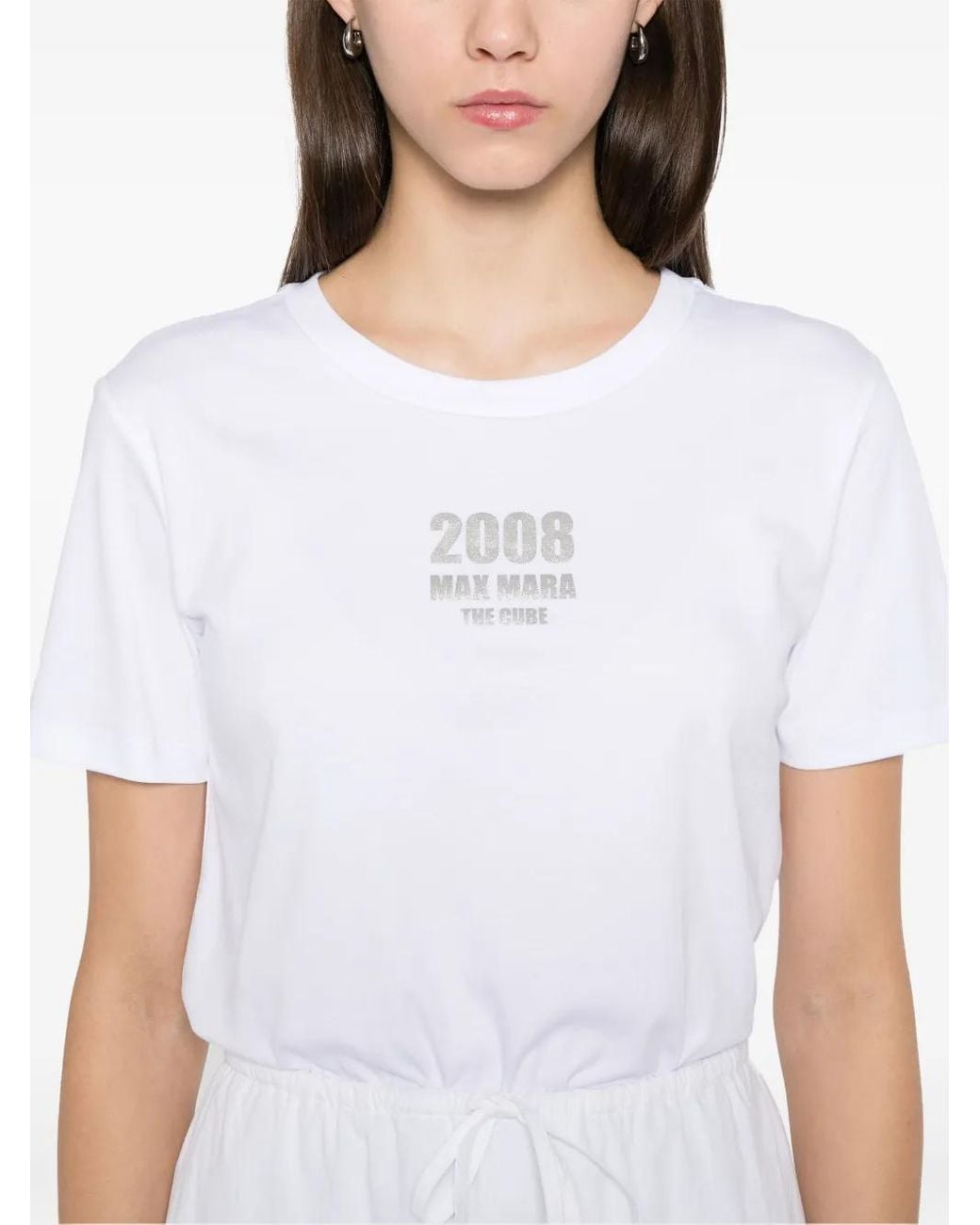 Max Mara White Logo Cotton T-Shirt