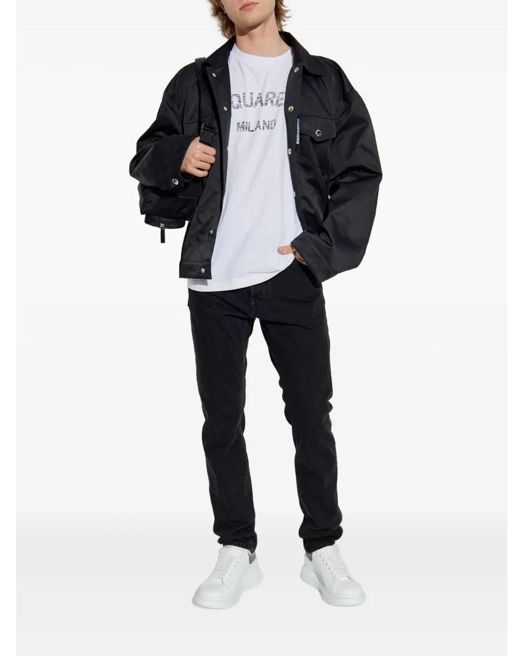 DSquared² Blue Logo-Tag Jacket for men