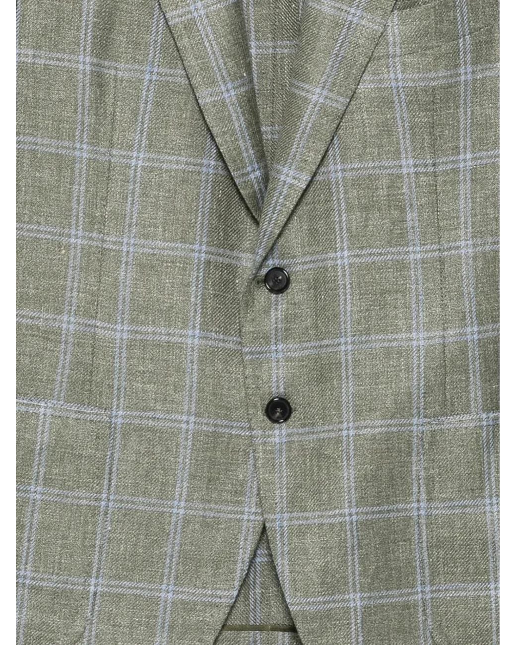 Cesare Attolini Gray Check-Pattern Blazer for men