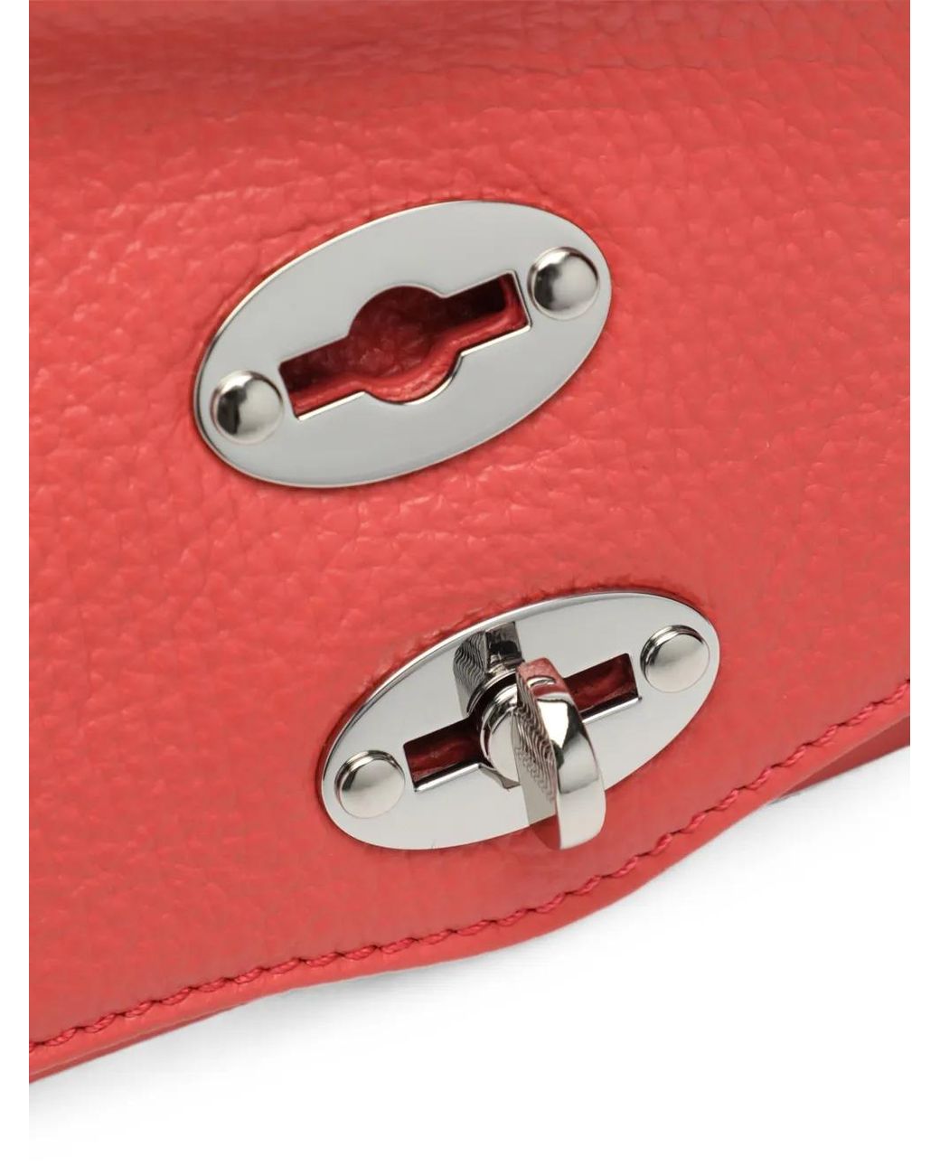 Zanellato Red Small Studded Postina Tote Bag
