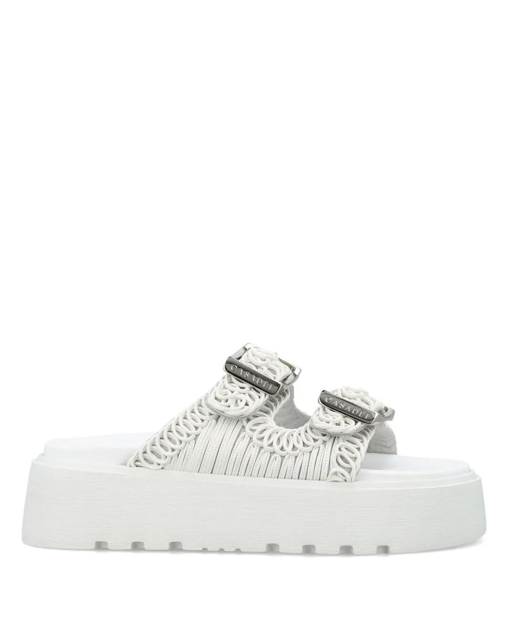 Casadei White 'Birky Ale' Slippers