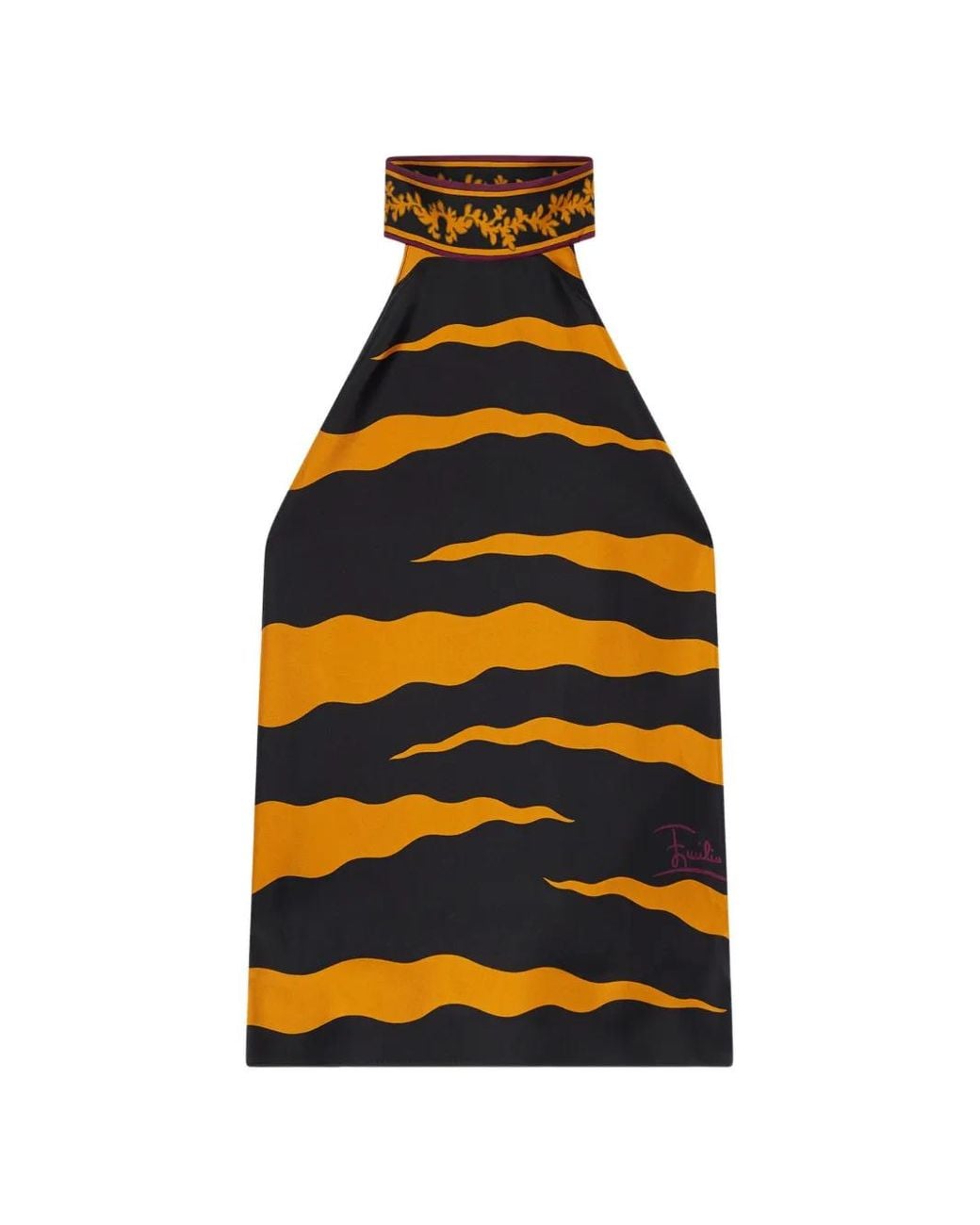 Emilio Pucci Yellow Fiamme-Print Halter Top
