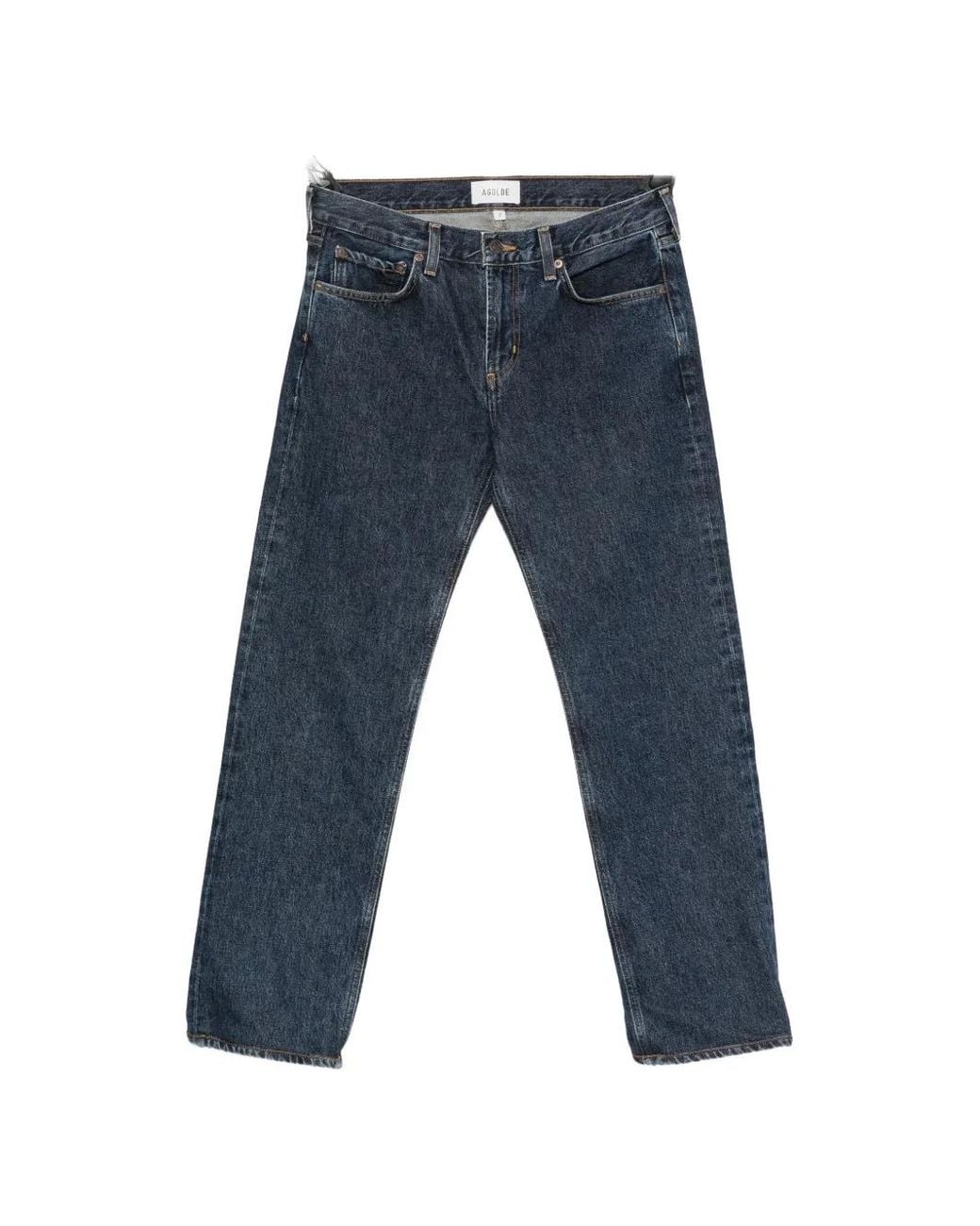 Agolde Blue Straight-Leg Jeans
