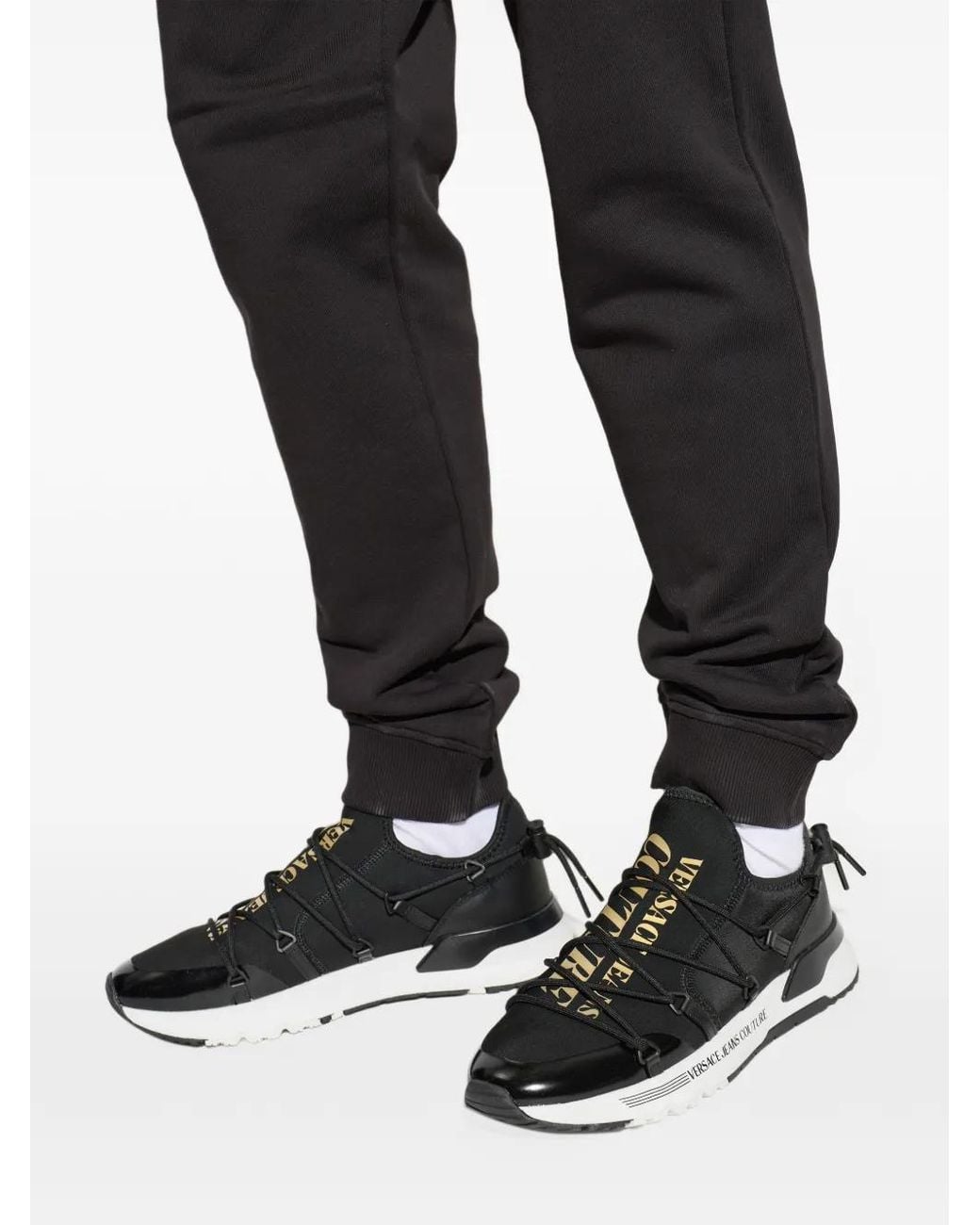 Versace Jeans Couture Black Lace-Up Sneakers for men