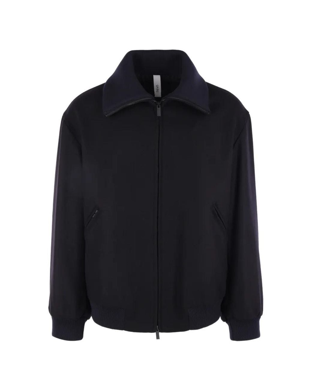 Hevò Black Palmintiello Zip-Up Bomber Jacket for men
