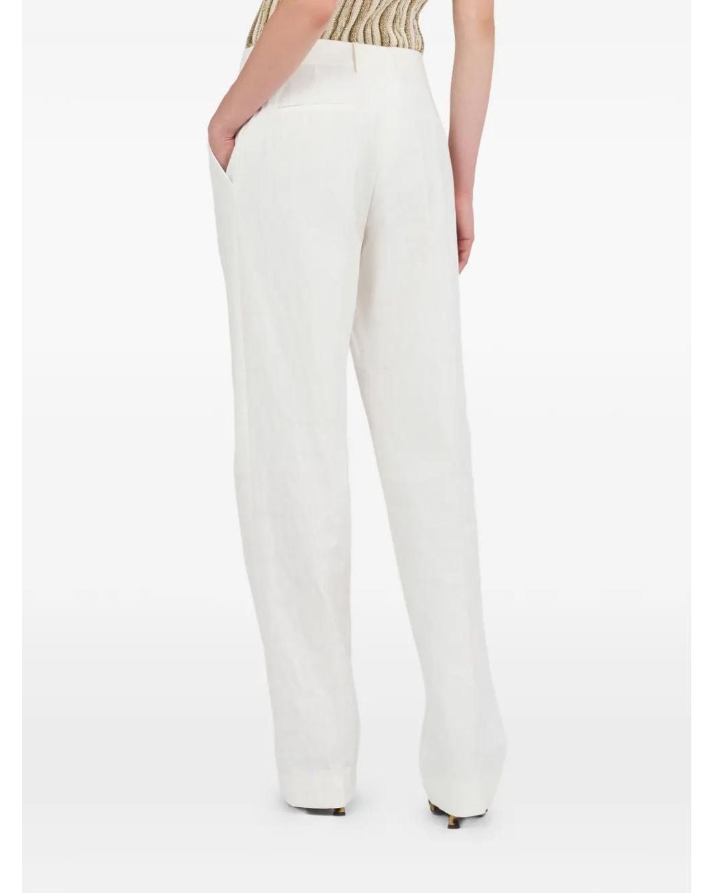 Roberto Cavalli White Pleated Trousers