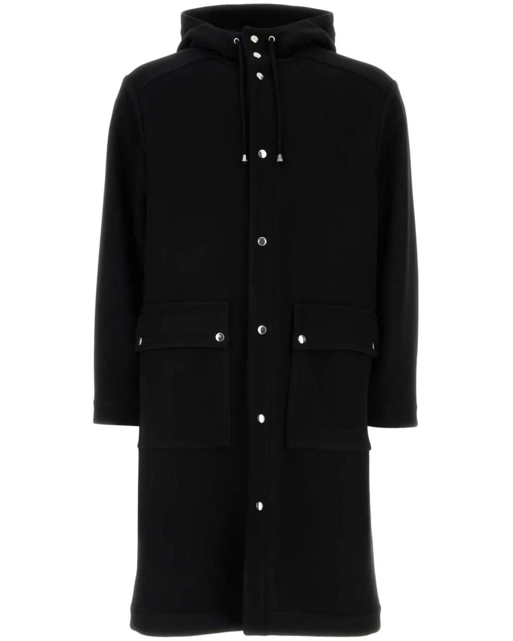 Aspesi Black Drawstring Buttoned Parka for men