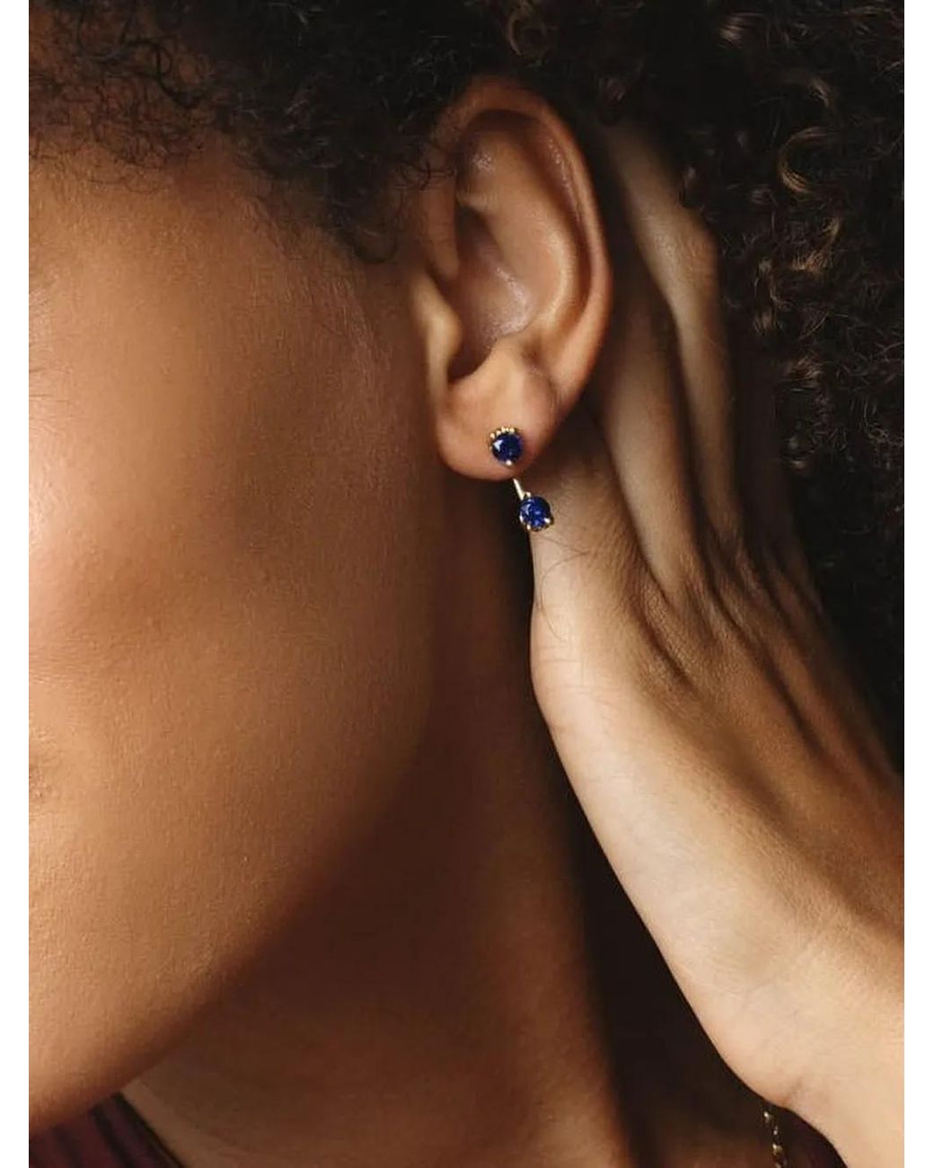 Anita Ko White 18K Large Orbit Sapphire Single Earring