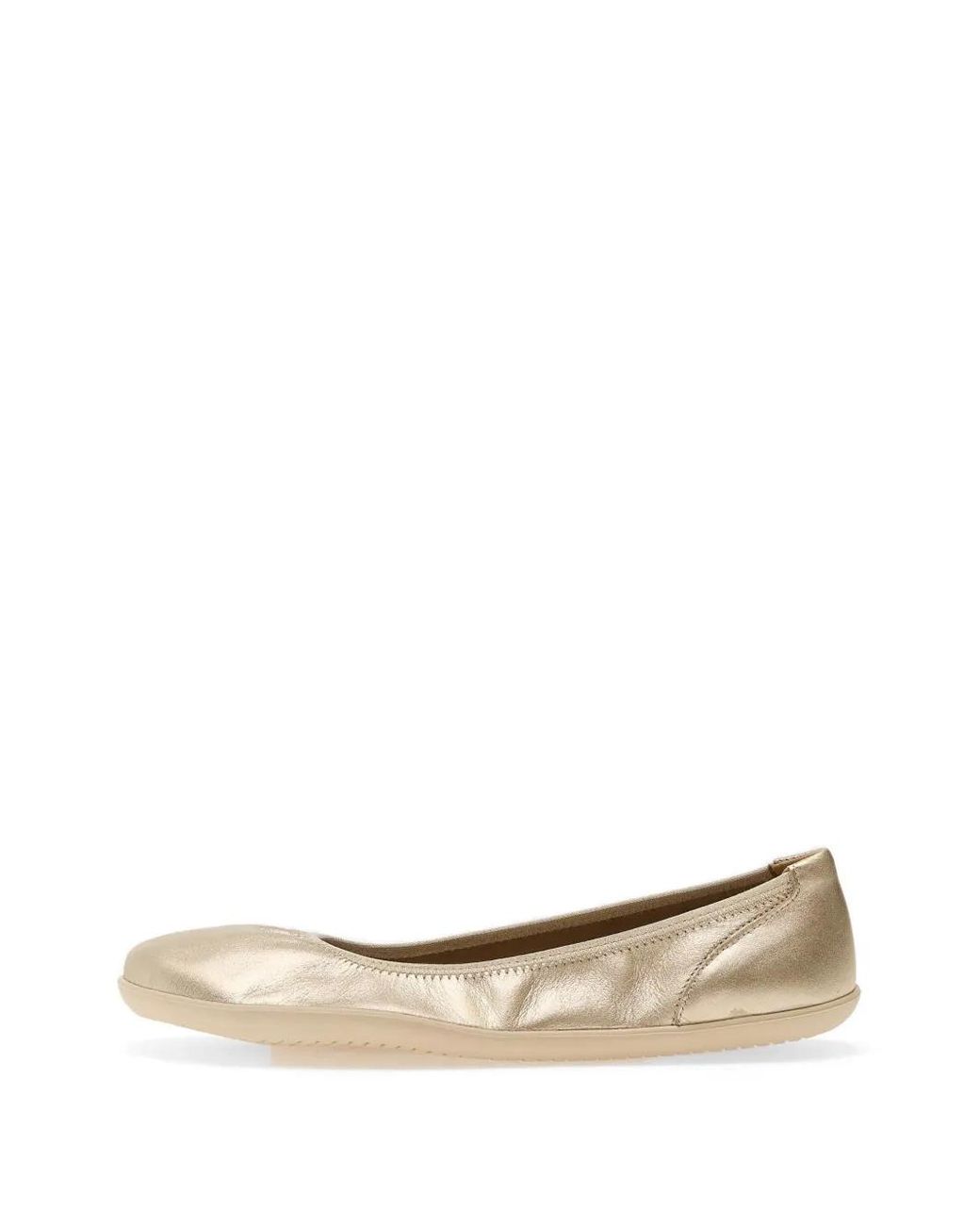 Groundies Natural Metallic-Effect Elasticated Ballet Flats
