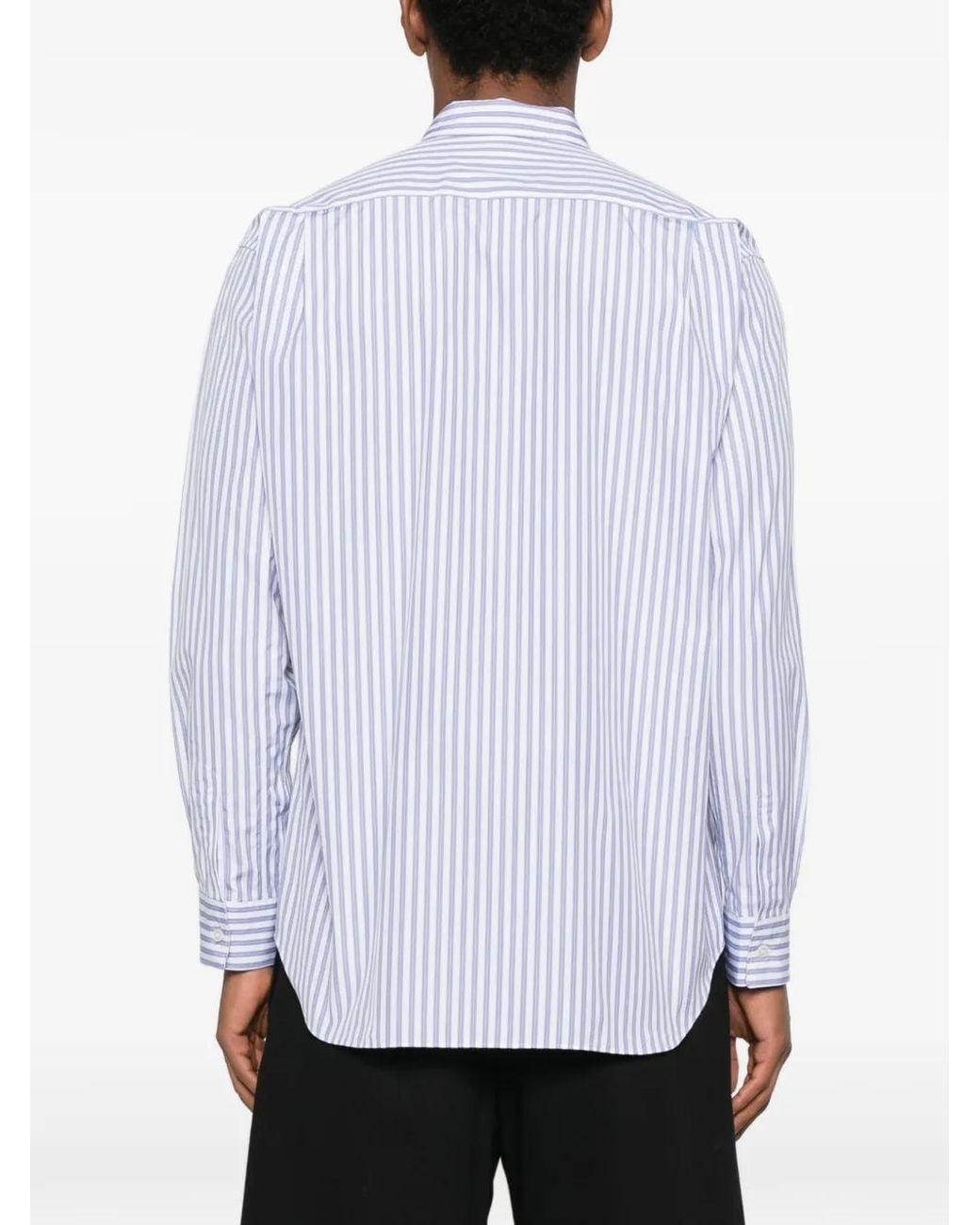 Comme des Garçons White Pocket Striped Shirt for men