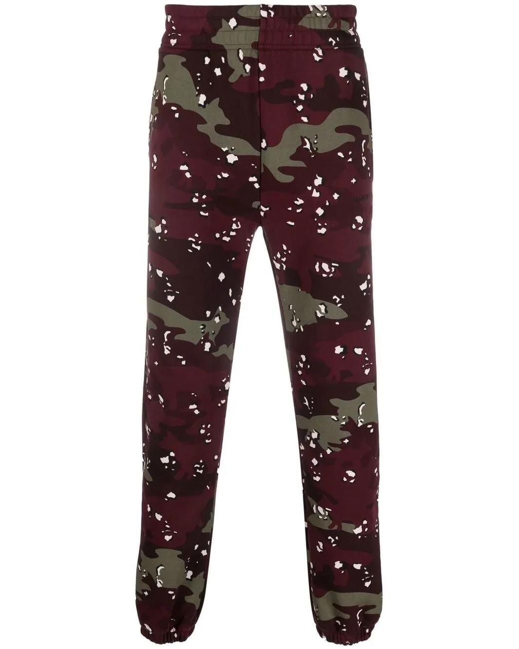 Maison Kitsuné Red Camouflage-Print Cotton Joggers for men