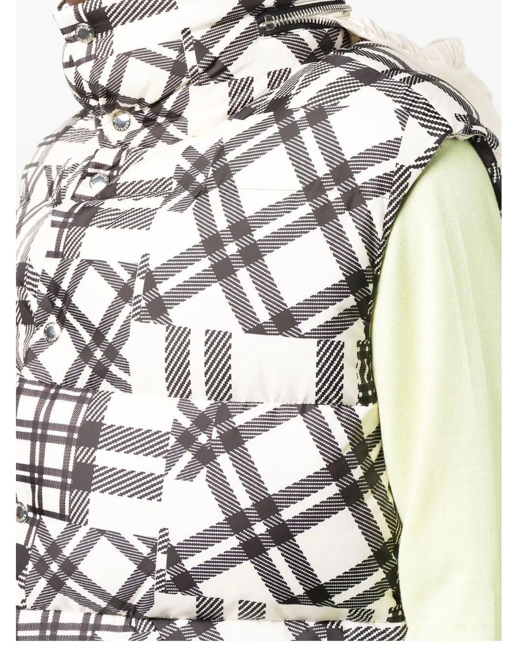 Khrisjoy White Check-Pattern Padded Gilet for men