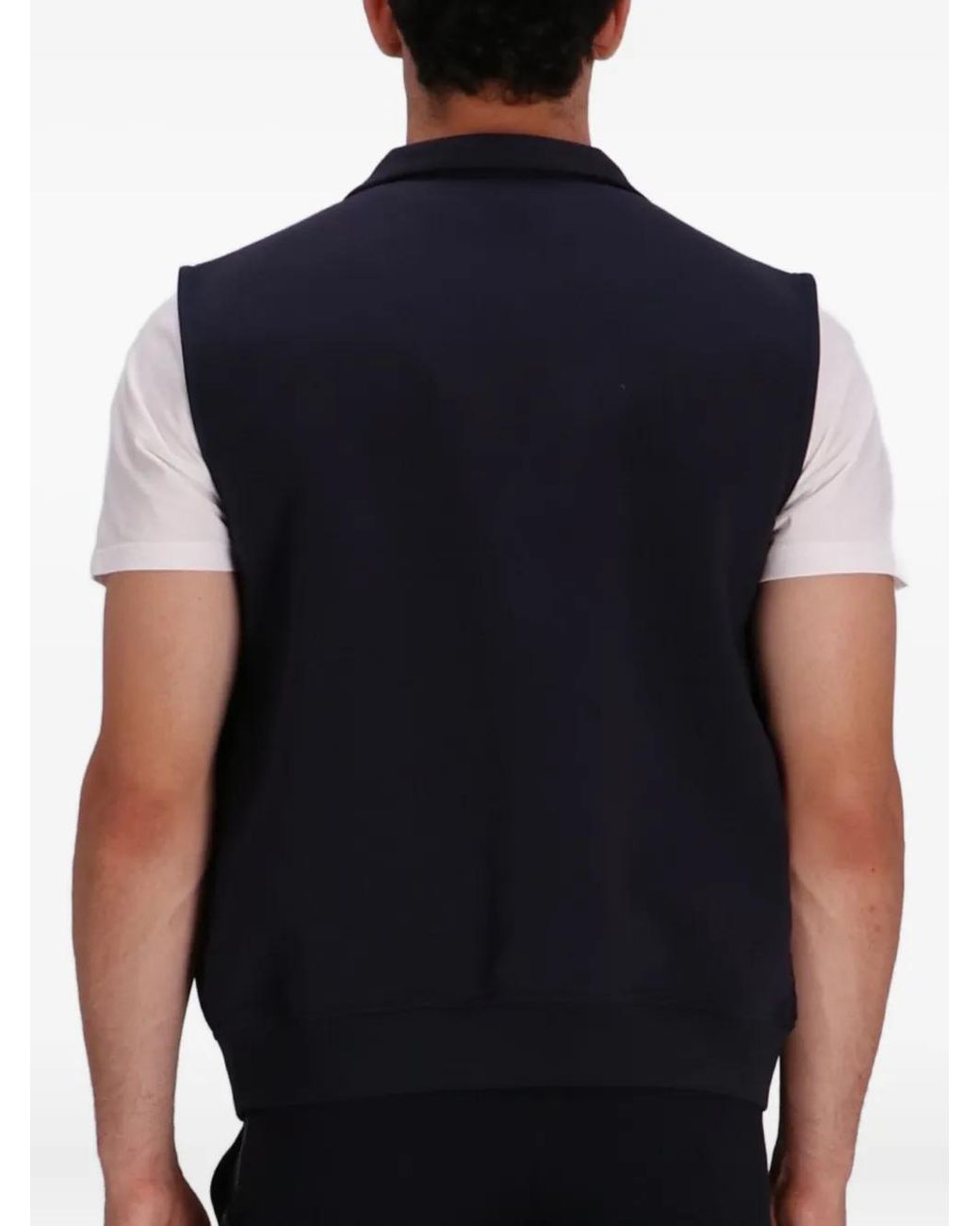 Paul Smith Blue Zip-Fastening Striped Waistcoat for men