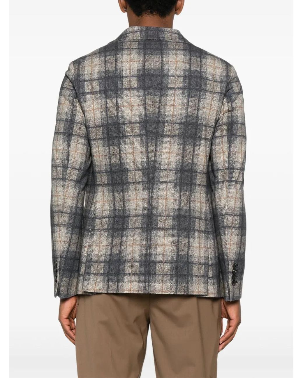 Circolo 1901 Gray Checked Button Blazer for men