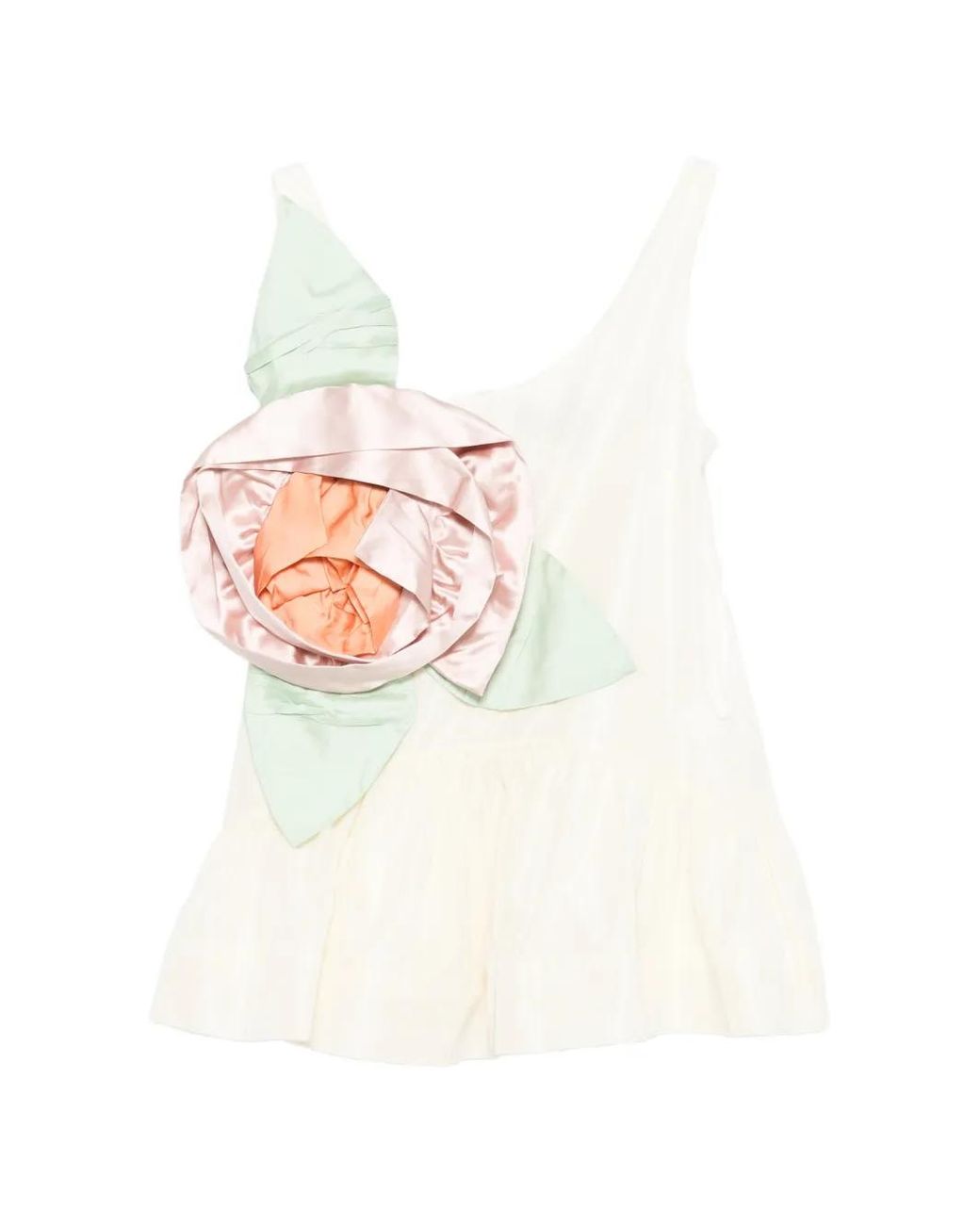 Simone Rocha White Haut Rosette À Design Péplum