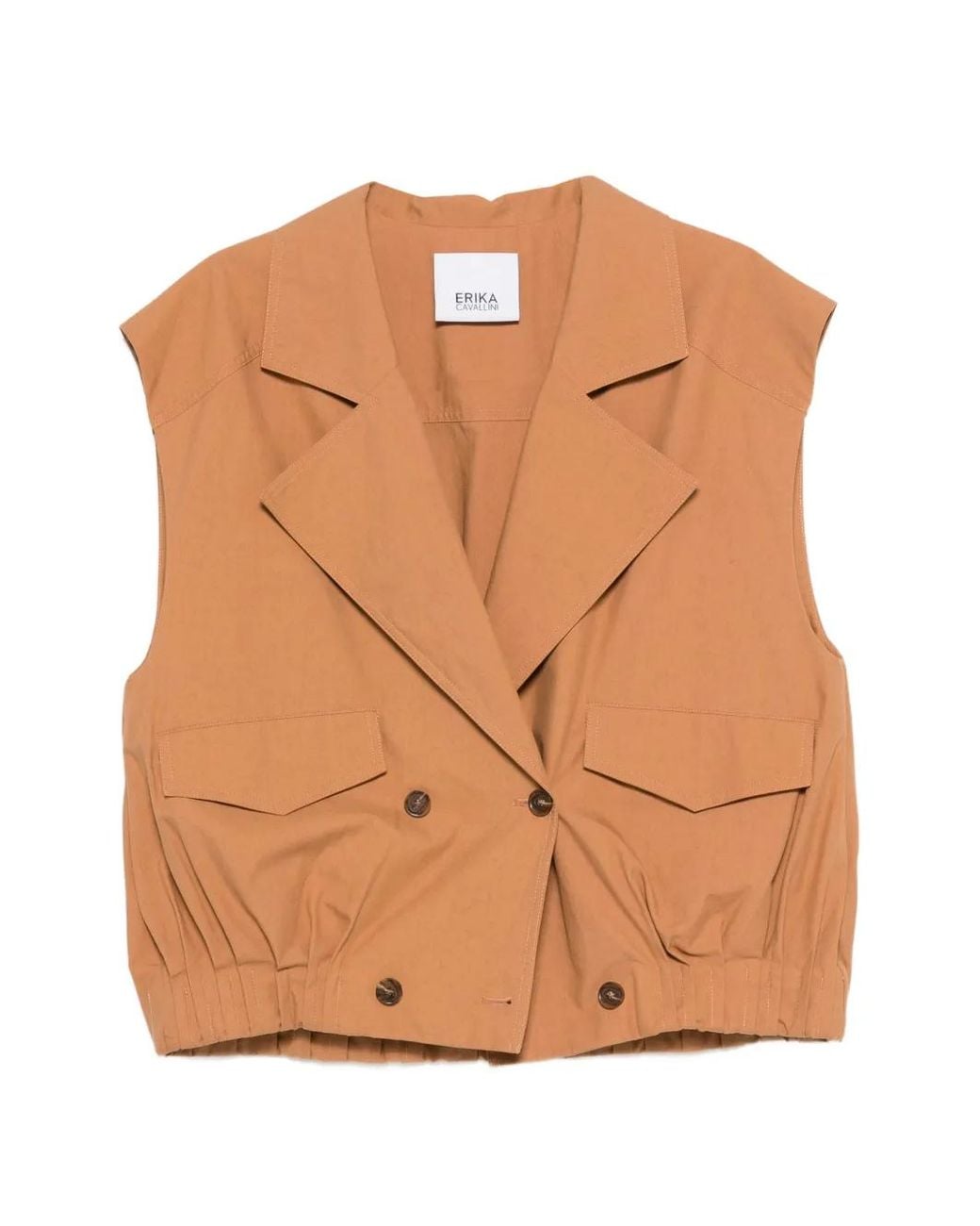Erika Cavallini Semi Couture Brown Double-Breasted Waistcoat