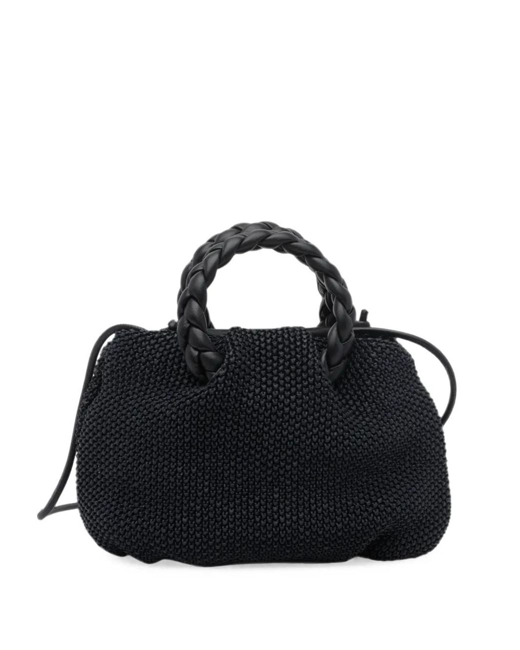 Hereu Black Bombom Braided Tote Bag