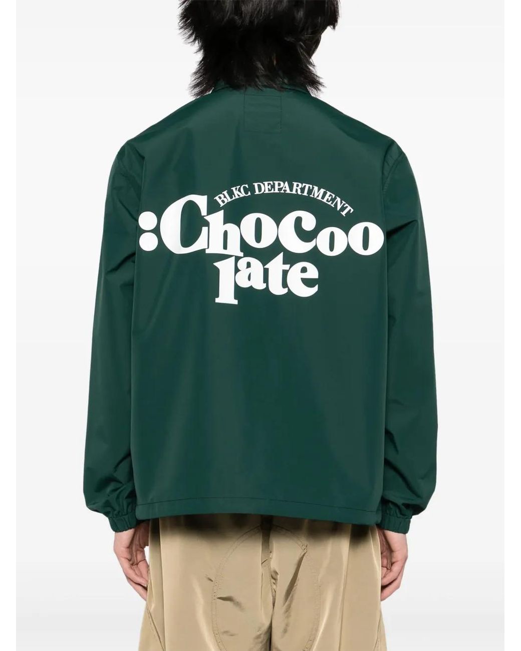 Chocoolate Green Logo Jacket for men