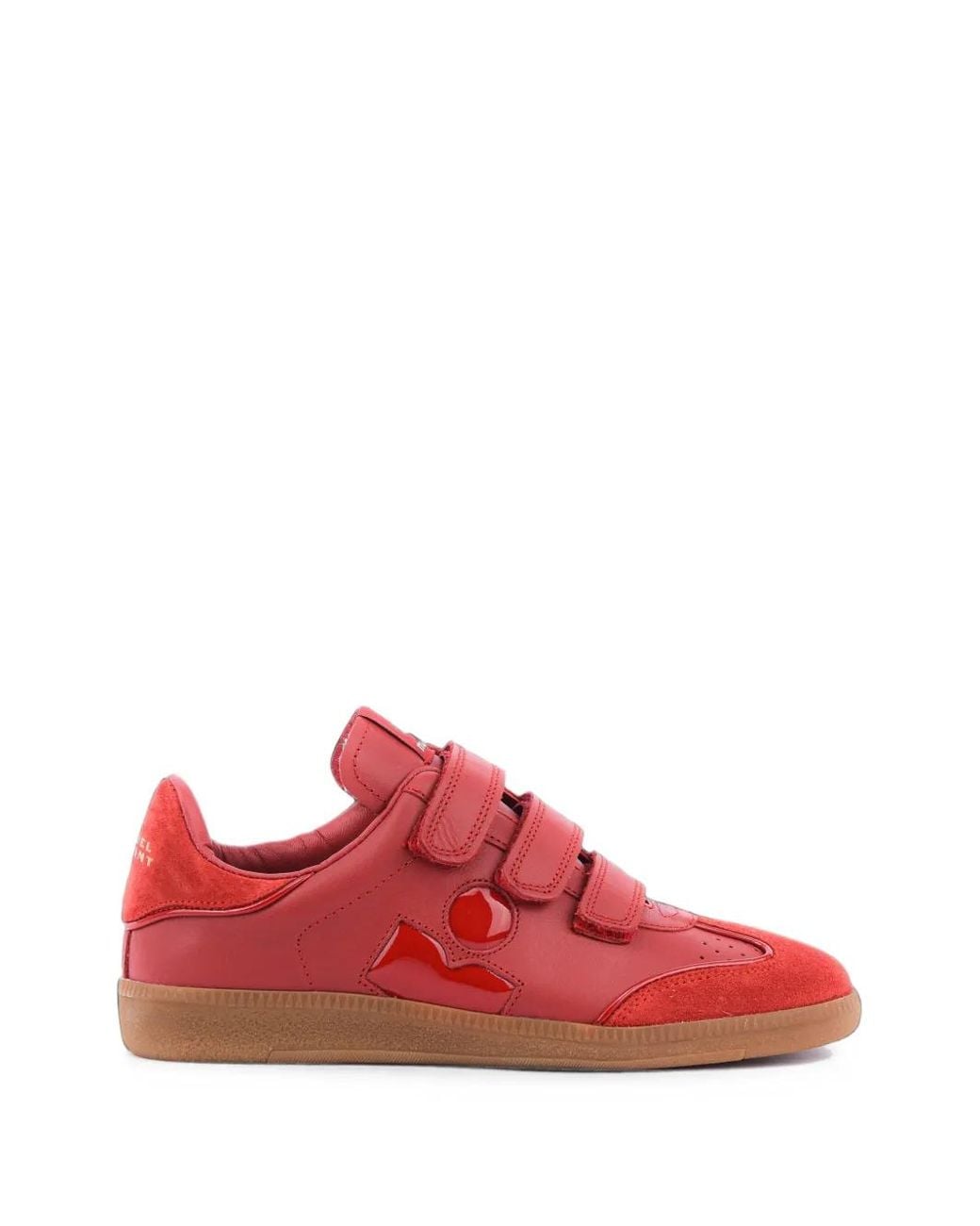 Isabel Marant Red Beth Touch-Strap Sneakers