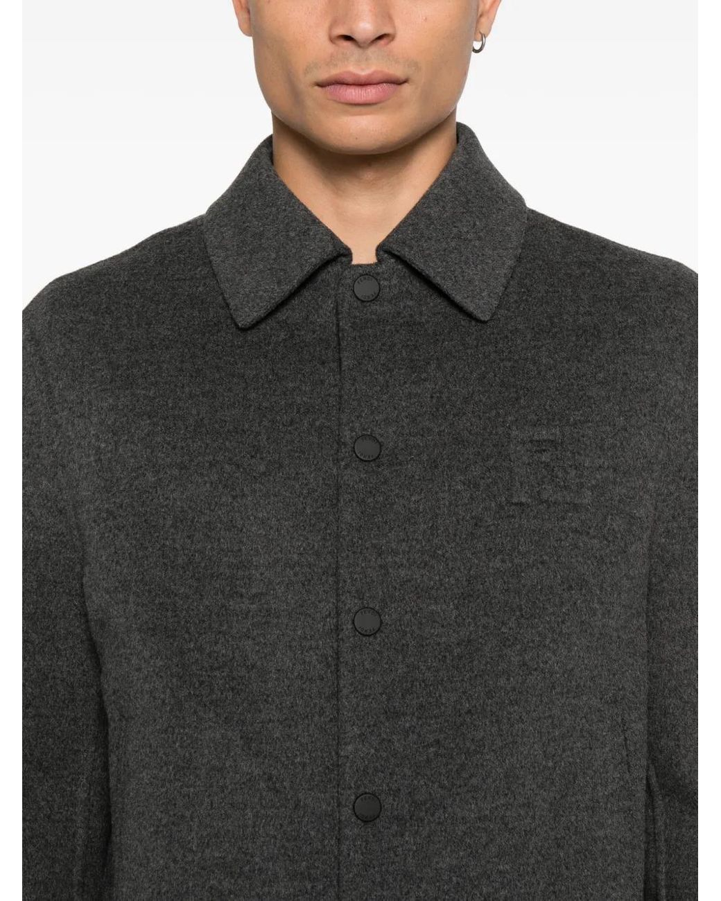 Fendi Gray Wool Bomber Jacket for men