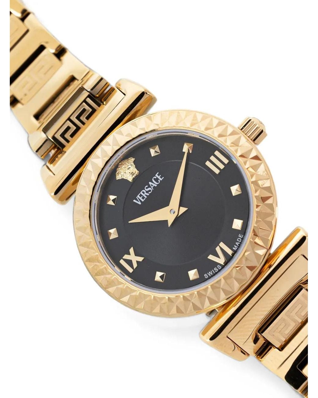 Versace Metallic Textured-Bezel 27Mm Watch