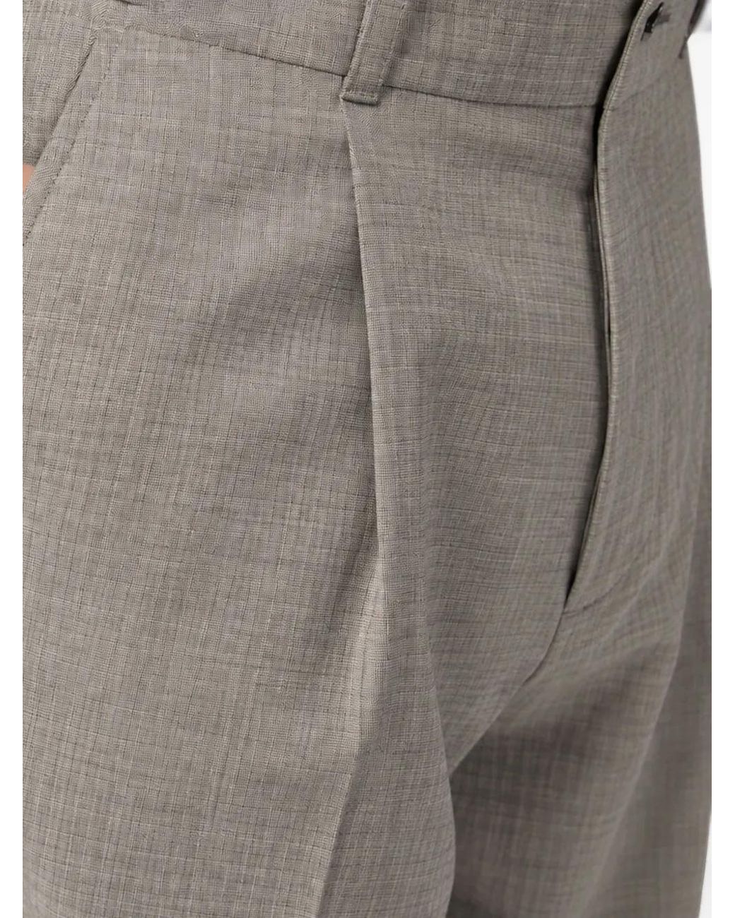 Billionaire Gray Pleated Virgin Wool Trousers for men