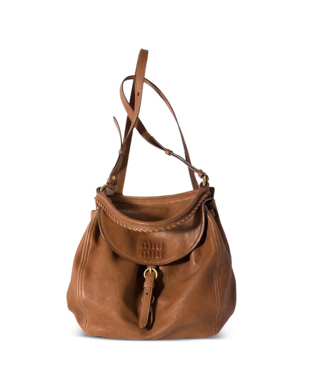Miu Miu Brown Rendez-Vous Nappa-Leather Backpack