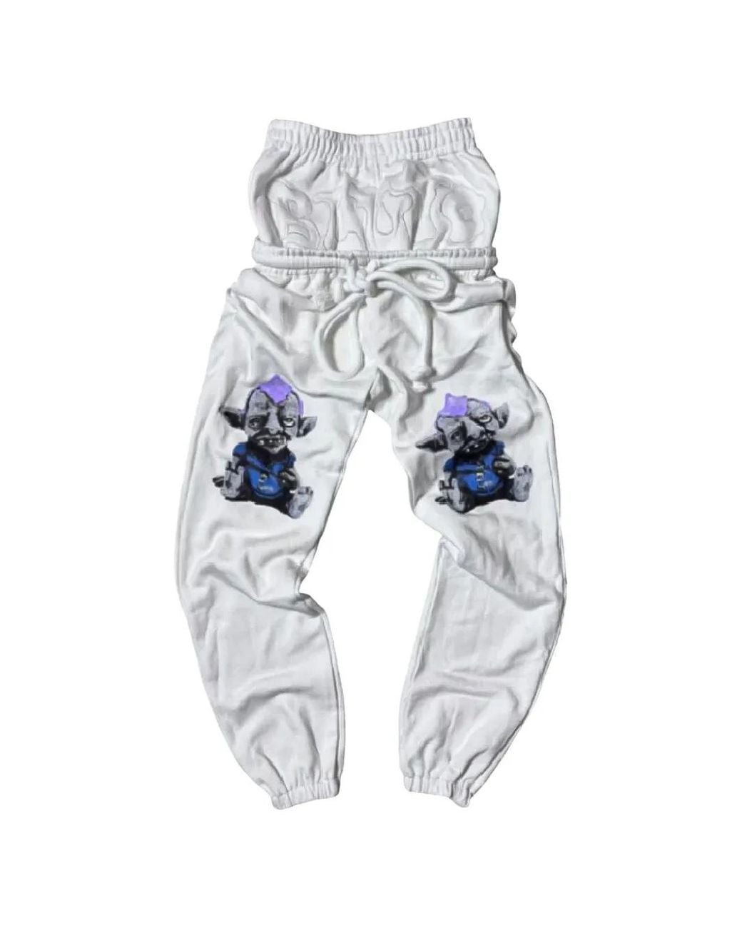 Stadium Goods White Binky Troll Sagging Track Pants