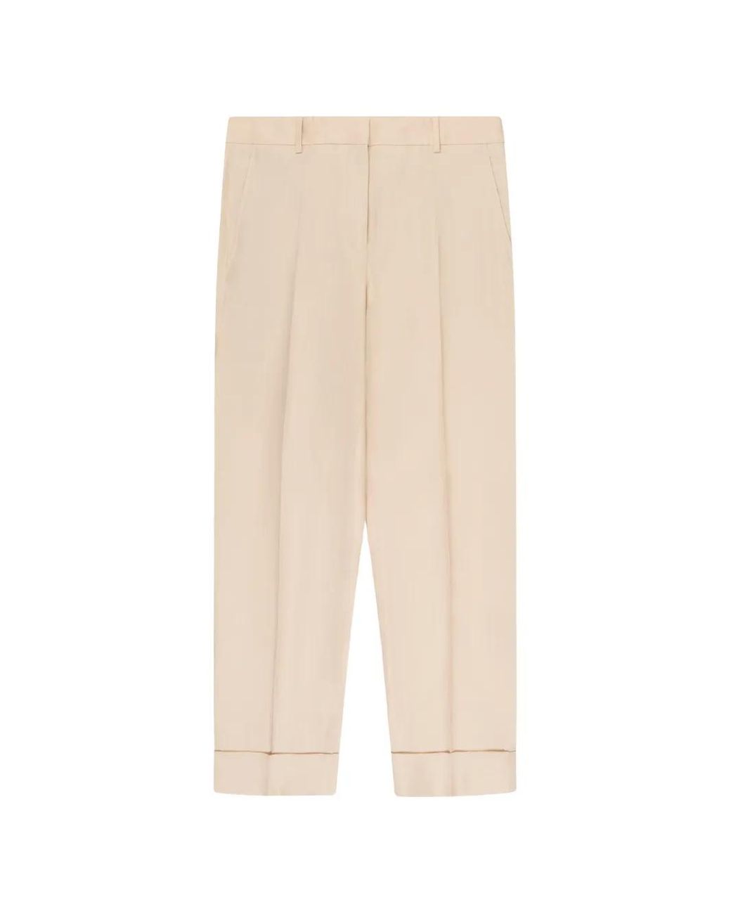 Incotex White Regular-Fit Turn-Up Trousers