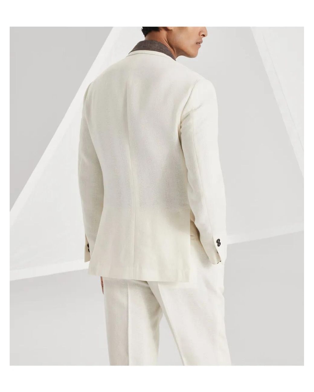 Brunello Cucinelli White Twill Blazer for men