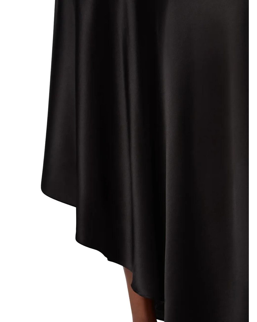 Nina Ricci Black Asymmetric Draped Satin Skirt