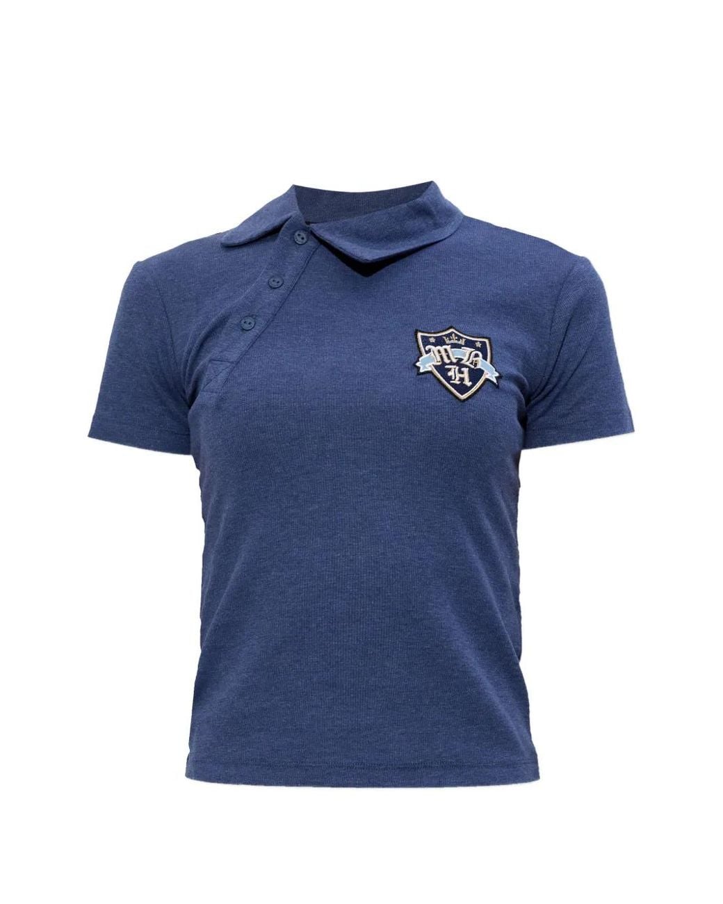 M I S B H V Blue Patch-Detail Polo Shirt
