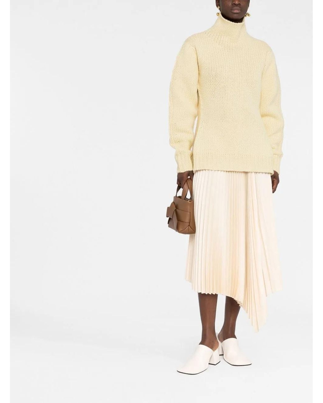 Jil Sander Yellow Open Back High-Neck Jumper