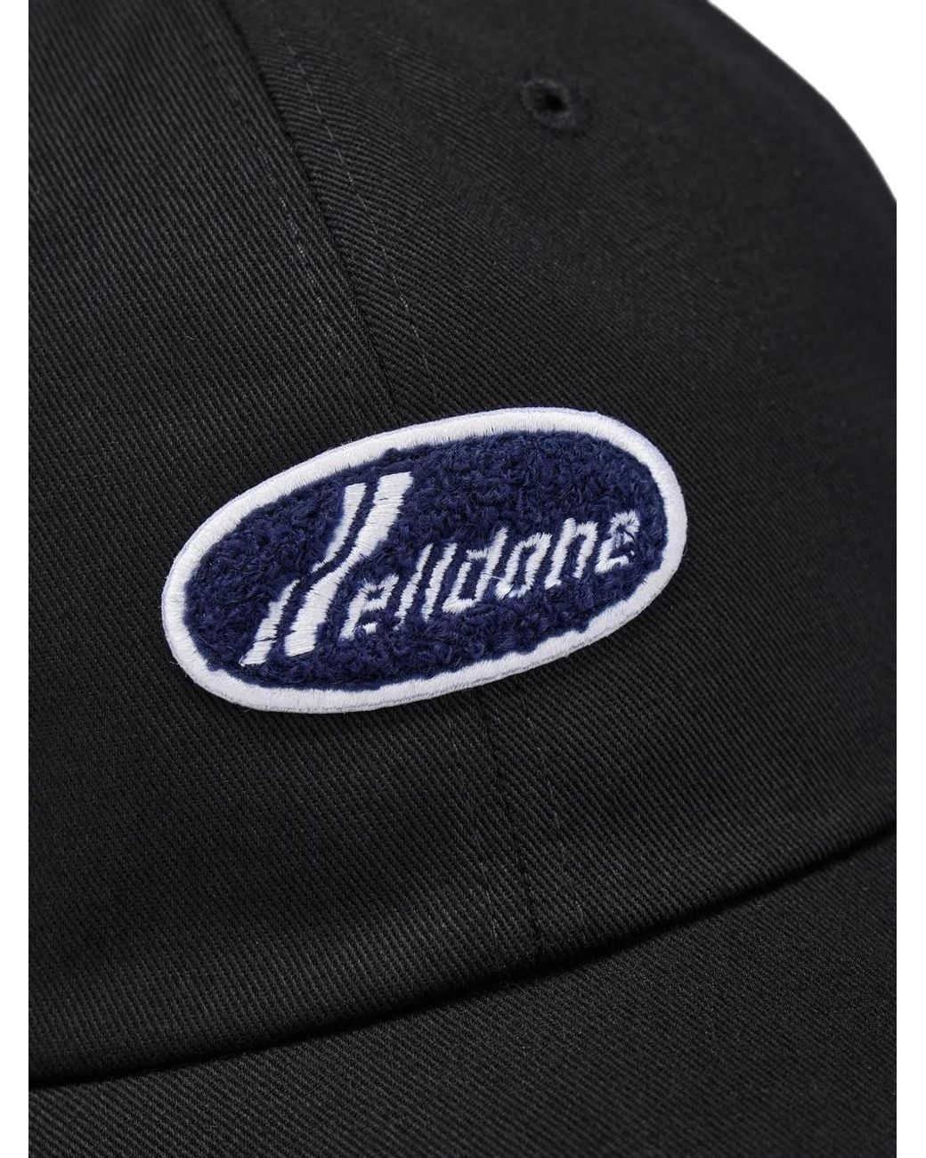 we11done Black Logo-Patch Piped Baseball Cap for men