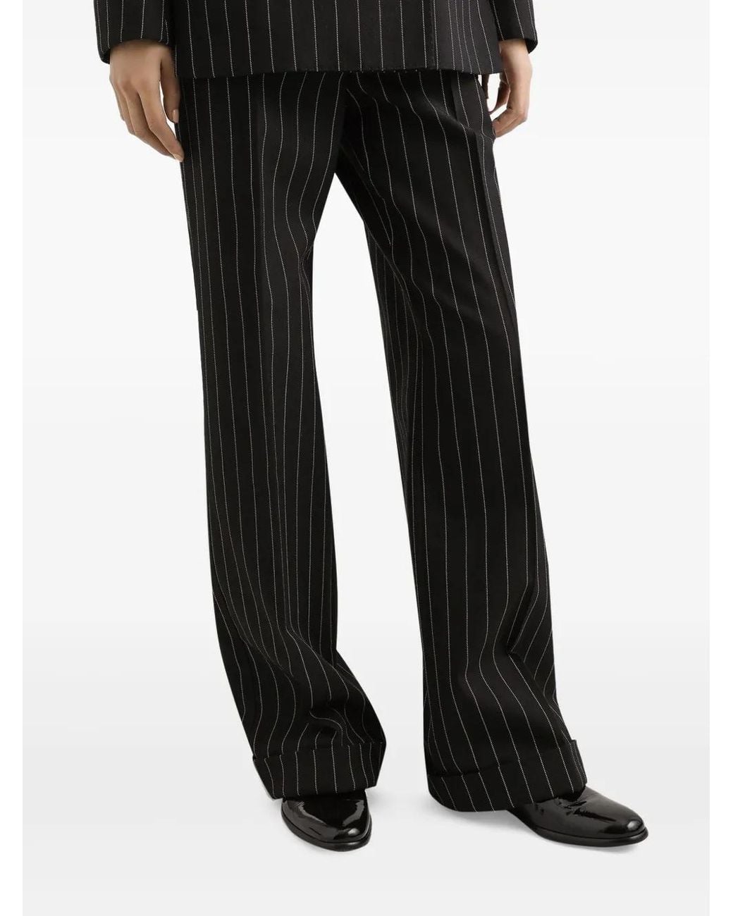 Dolce & Gabbana Black Pinstriped Tailored Trousers