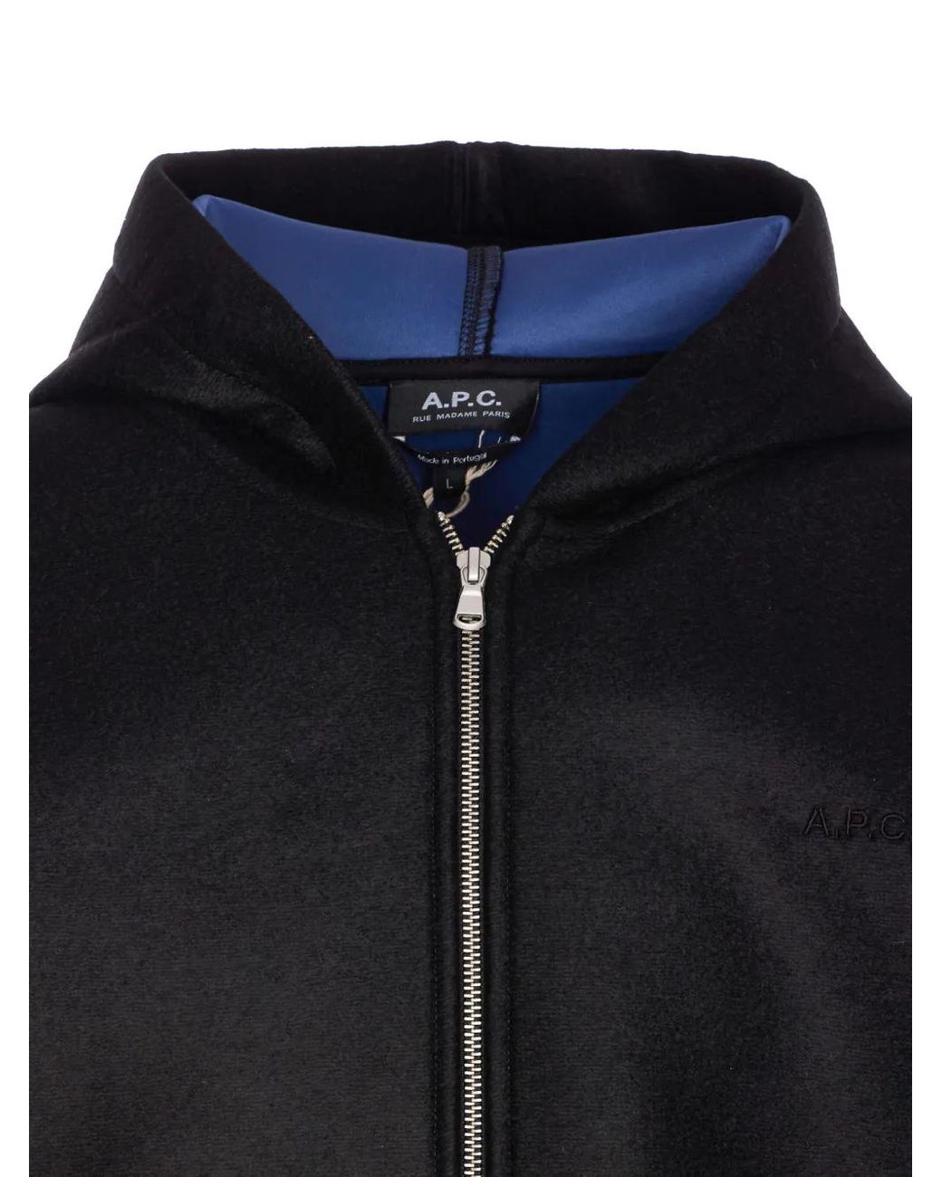 A.P.C. Black Zip-Front Hoodie