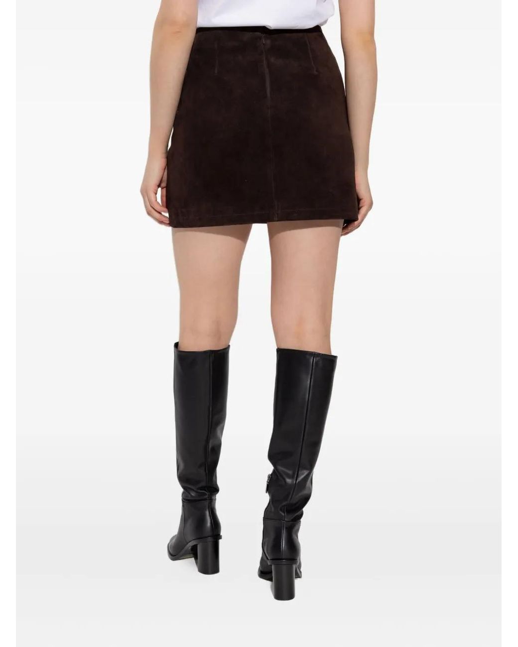 Zadig & Voltaire Black Jaime Suede Leather Skirt