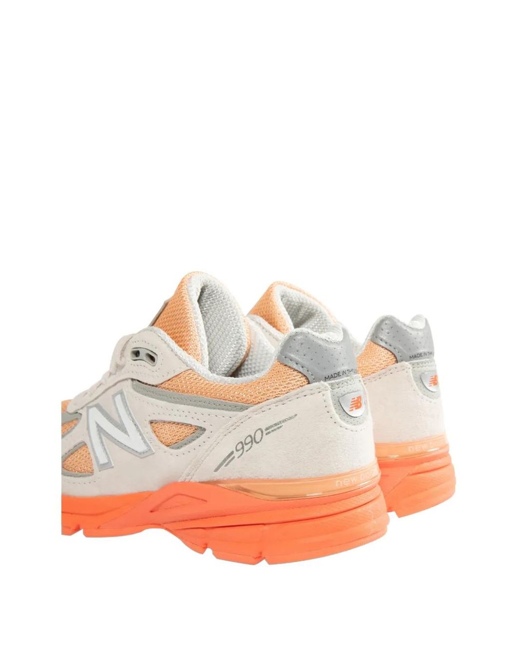 New Balance White 990V4 Mesh-Panel Sneakers for men