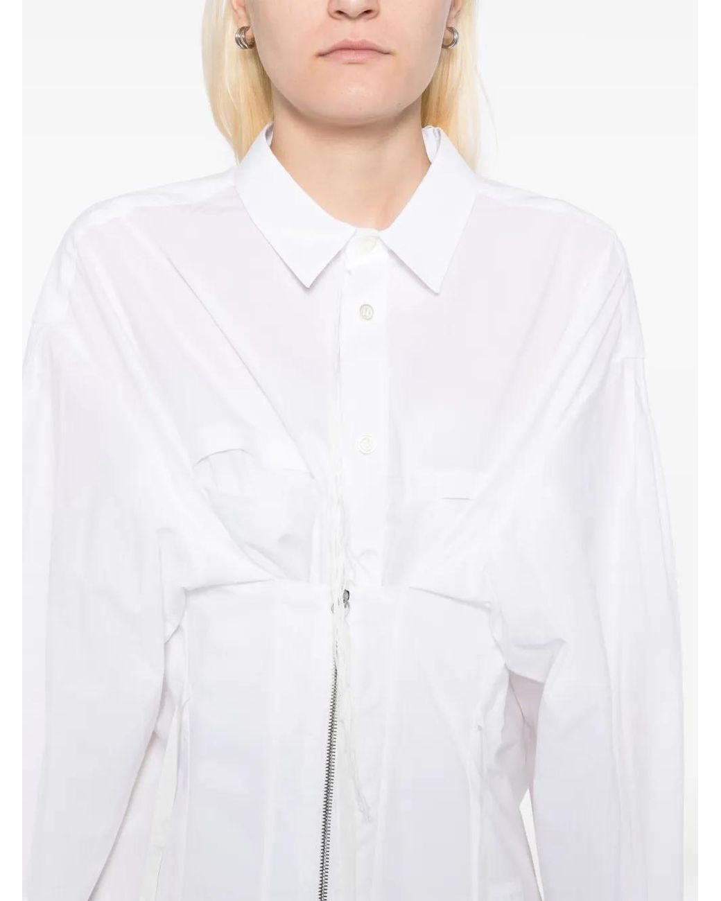 Midorikawa White Fringe Detailing Blouse