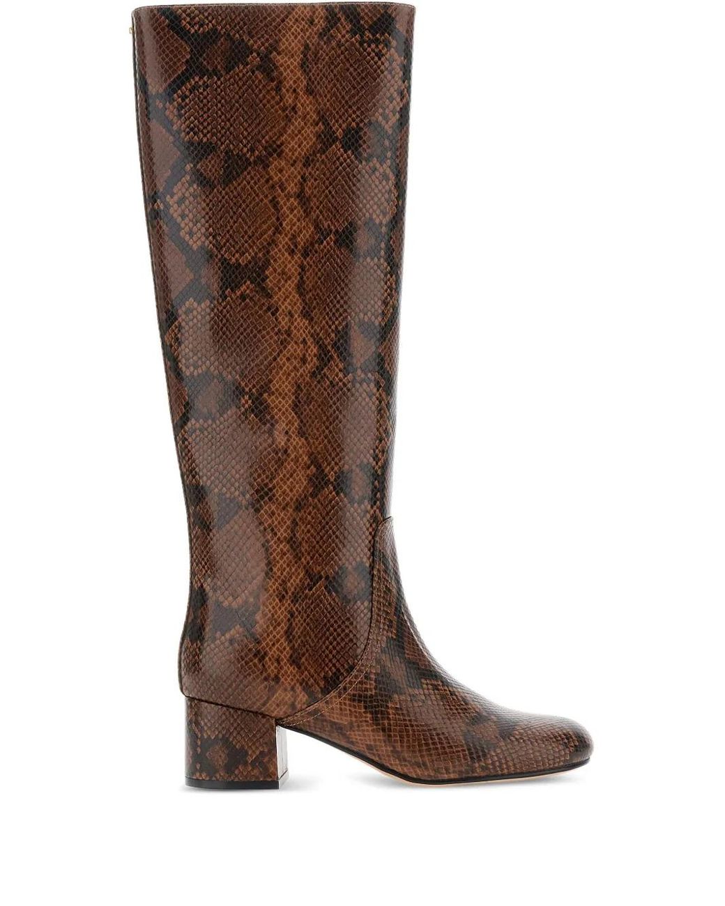 Twinset Brown 50Mm Snake-Print Block-Heel Boots