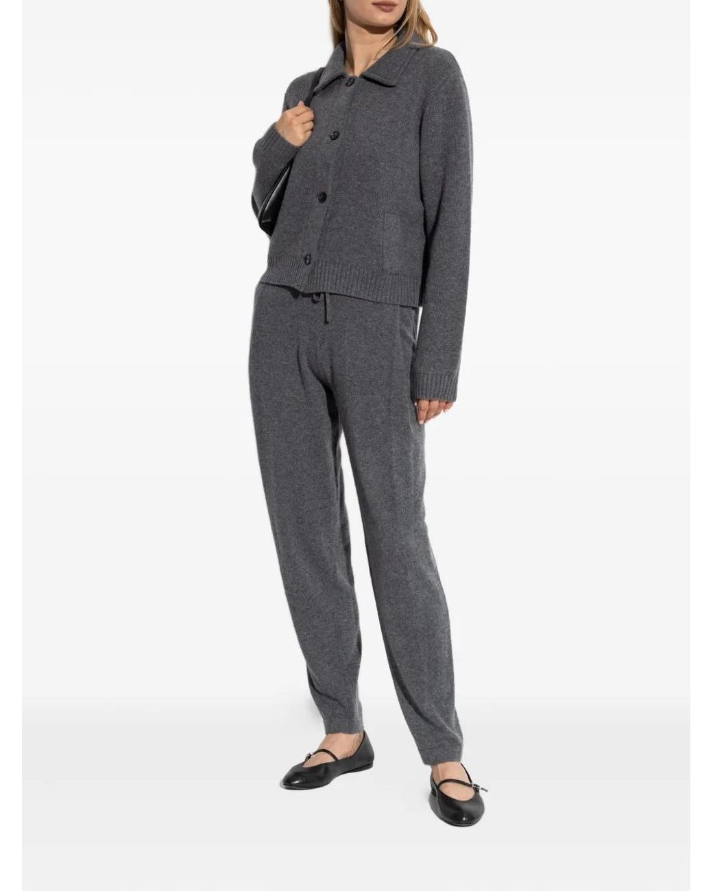 Lisa Yang Black Buttoned Ribbed Cardigan
