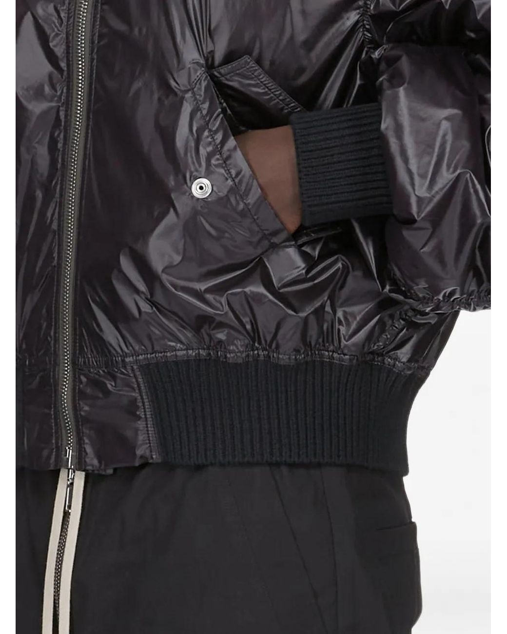 Rick Owens Black "Secchia Flight" Bomber Padded Jacket for men