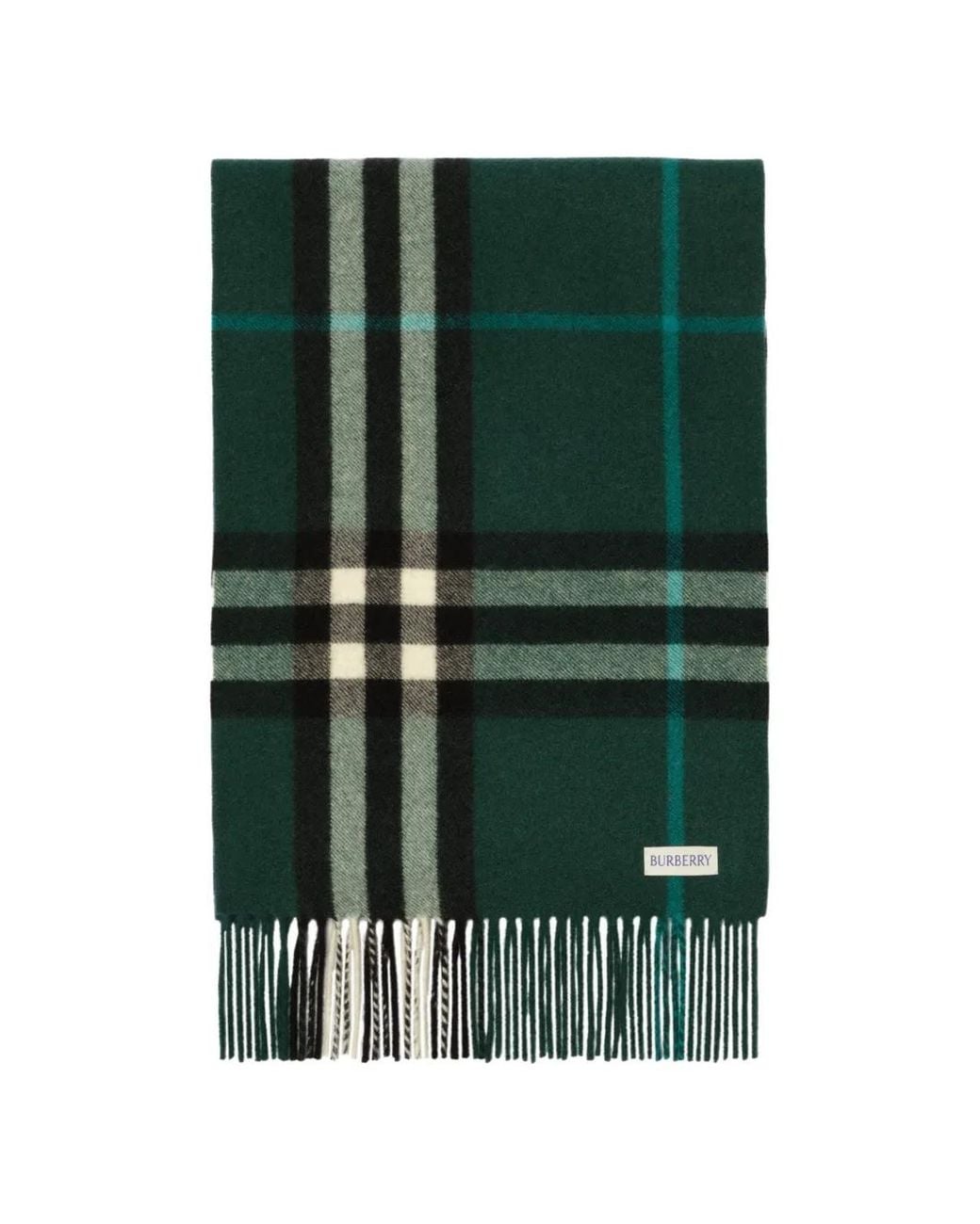Burberry Green Gradient Check Cashmere Scarf