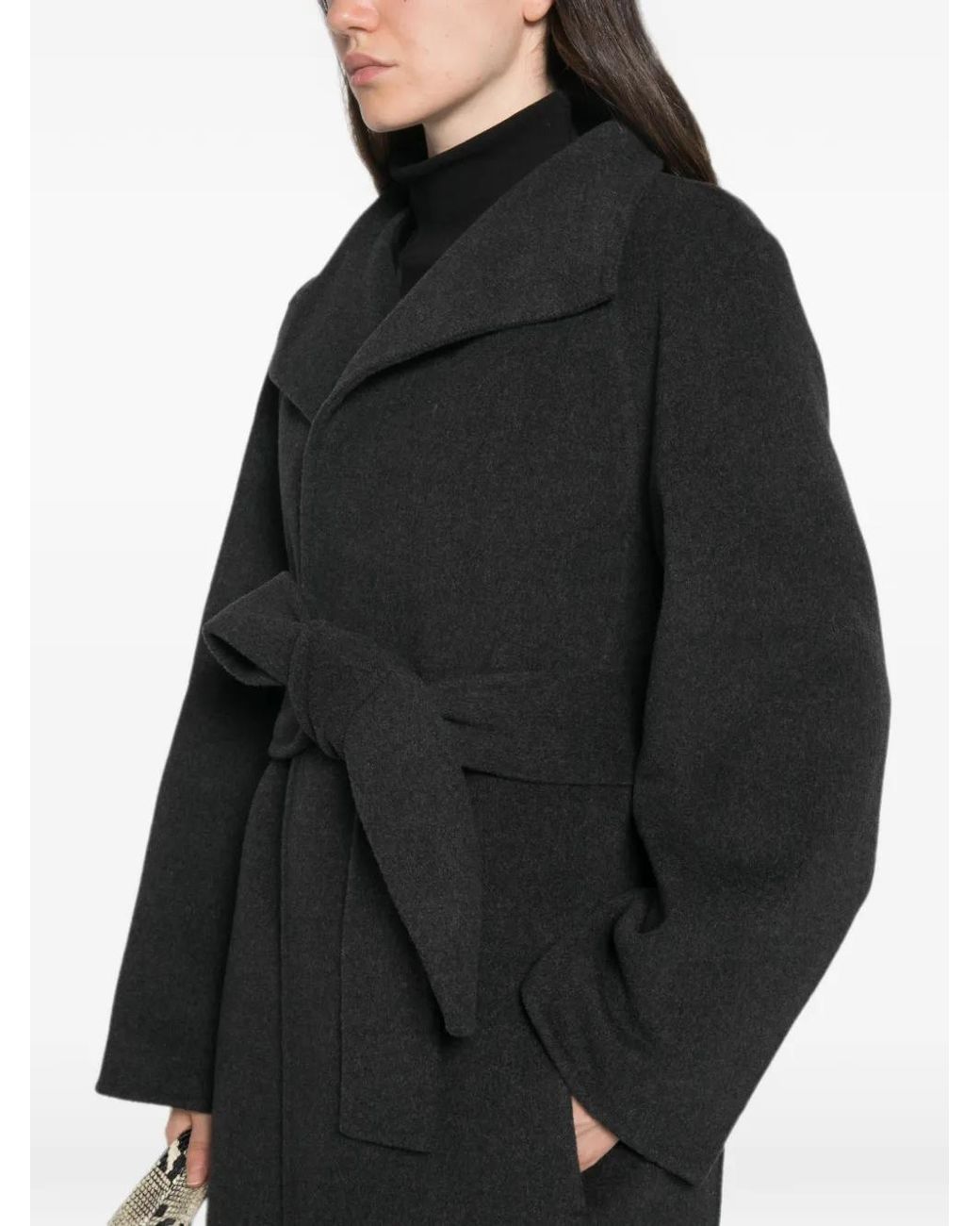 Khaite Black Belted Coats